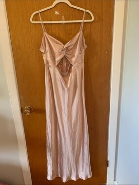 Dynamite Blush Pink Satin Twist-Front Wedding Dress
